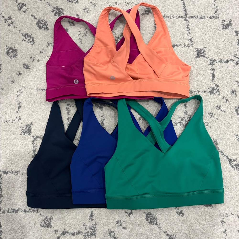 5 Lululemon Envital Sports Bra Cross Back V Neck Top